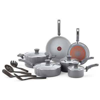 Conjunto de Panelas Tefal Recycled Ceramic 10 Peças Cinza Antiaderente Cerâmico Tampa Vidro