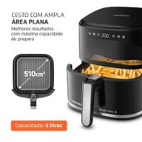 Fritadeira Air Fryer Mondial AF-50-DV Family Visor 5L 2000W Visor Frontal Digital Touch Preto