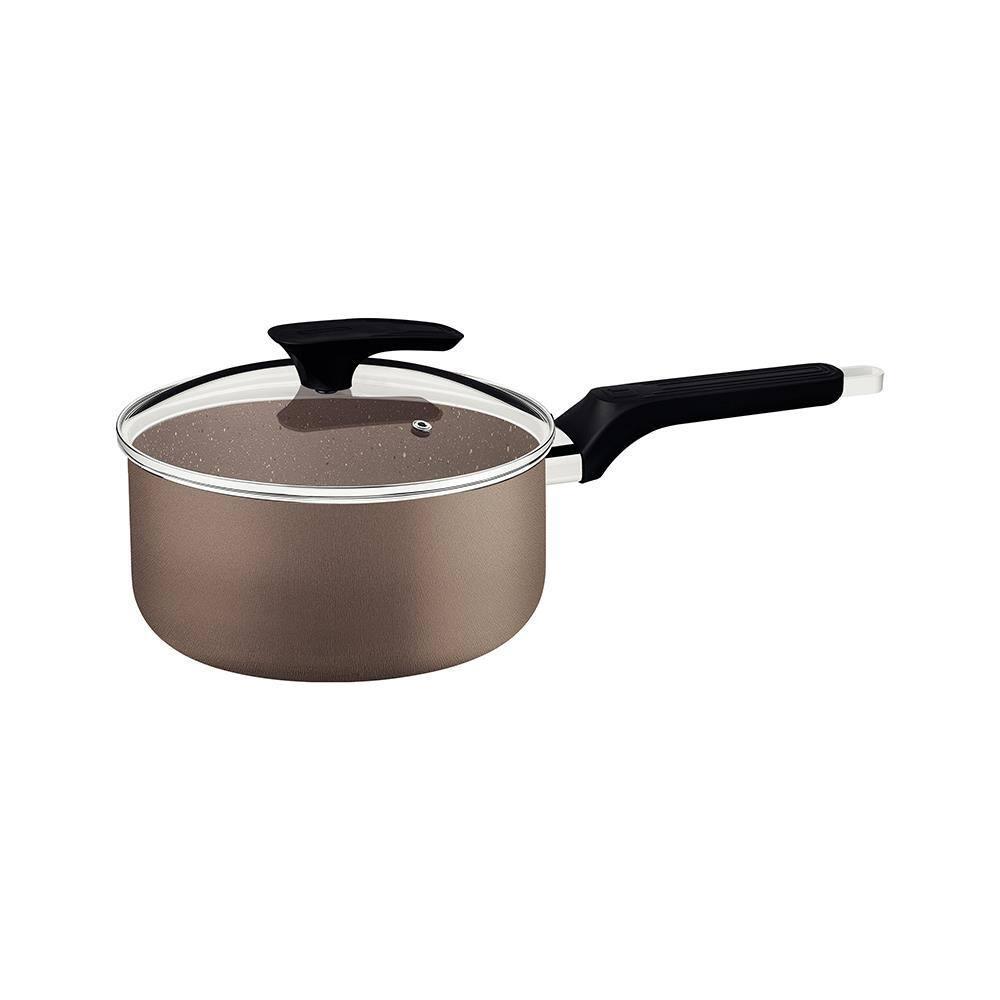 Panela Tramontina Milazzo 16cm Alumínio Antiaderente Starflon Max Soft-touch Amêndoa - 1