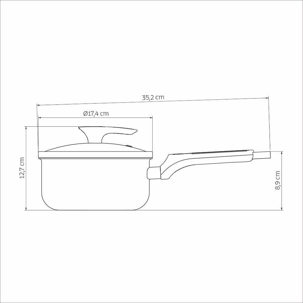 Panela Tramontina Milazzo 16cm Alumínio Antiaderente Starflon Max Soft-touch Amêndoa - 8