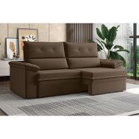 Sofá 3 Lugares Luizzi Alaska 205cm Retrátil Reclinável Veludo - 1