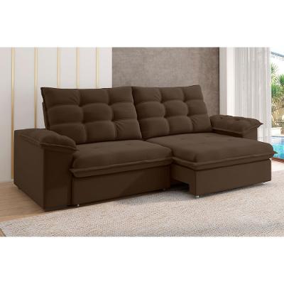 Sofá 4 Lugares Luizzi Puglia 230cm Retrátil Reclinável Veludo