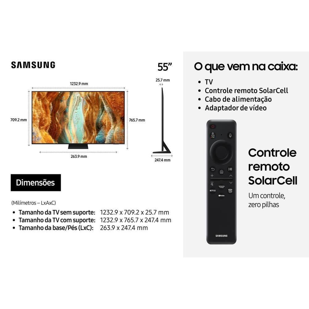 Smart TV Samsung 55" 4K Neo QLED Ultra QN55QN70FAGXZD Painel até 144Hz Gaming Hub Processador NQ4 AI Gen2 Preta - 9