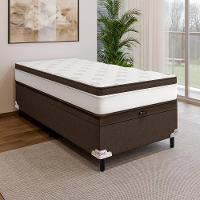 Cama Box Solteiro Portobel Noah 65x88x188cm Colchão Ortopédico Molas Ensacadas Box Baú Antiácaro - 1