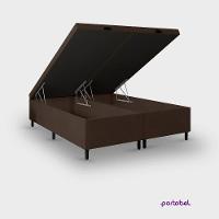 Cama Box King Size Portobel Noah 70x196x203 Colchão com Molas Ensacadas Box Baú Tecido Poliéster Marrom - 5