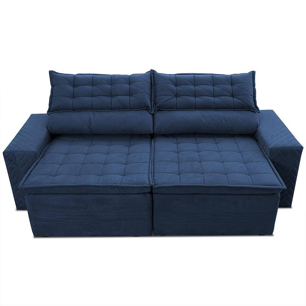 Painel Home Suspenso Colibri Tocantins Ideal para TV de até 60", Off White/Nogueira Real + Sofá 4 Lugares Cama inBox Cielo Retrátil - 230cm de largura - 2