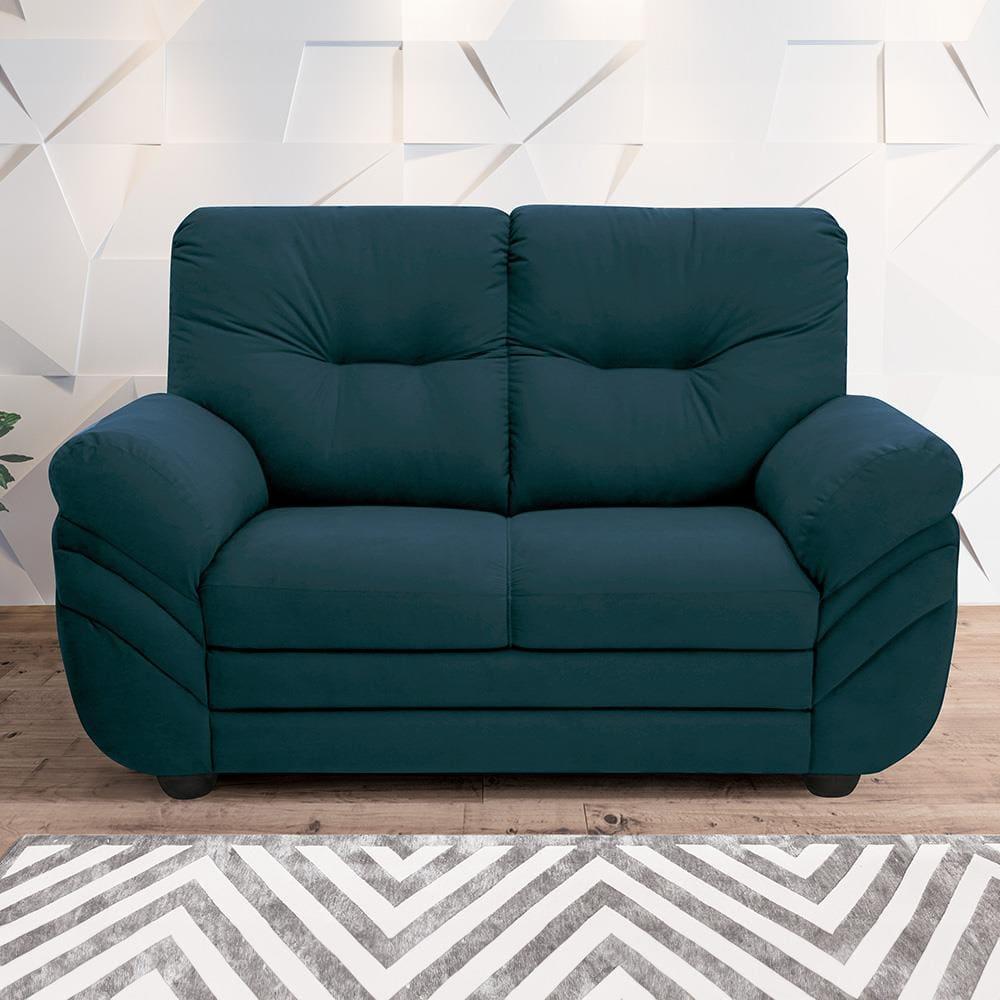 Sofá 2 Lugares Linoforte Francis com Almofadas Fixas e Revestimento em Suede 152cm de Largura - 1