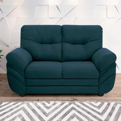 Sofá 2 Lugares Linoforte Francis com Almofadas Fixas e Revestimento em Suede 152cm de Largura