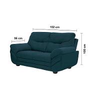 Sofá 2 Lugares Linoforte Francis com Almofadas Fixas e Revestimento em Suede 152cm de Largura - 4