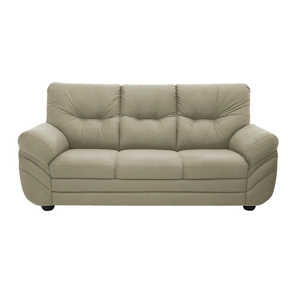 Sofá 3 Lugares Linoforte Francis com Almofadas Fixas e Revestimento em Suede 202 cm de Largura - 3