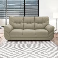 Sofá 3 Lugares Linoforte Francis com Almofadas Fixas e Revestimento em Suede 202 cm de Largura - 1