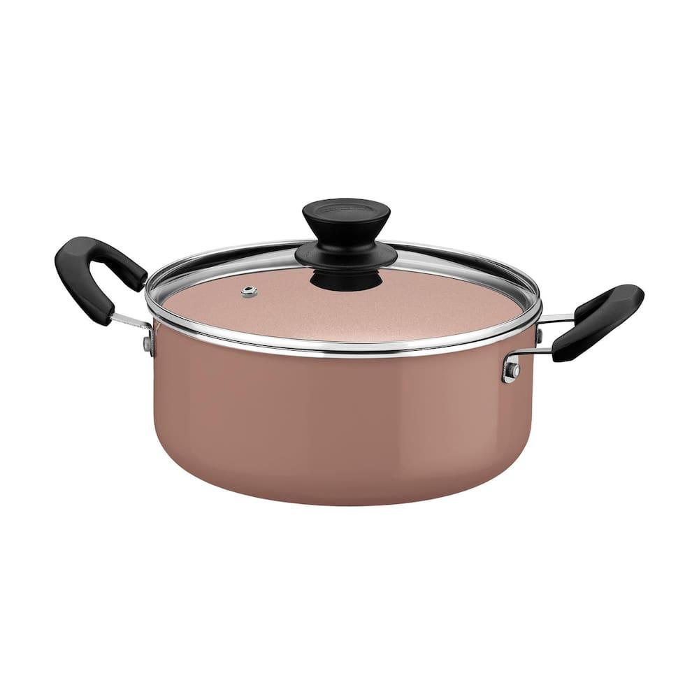 Jogo de Panelas Tramontina Évora 5 Peças Revestimento Cerâmico Tampas de Vidro Capuccino - 2