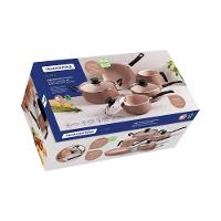 Jogo de Panelas Tramontina Évora 5 Peças Revestimento Cerâmico Tampas de Vidro Capuccino - 7