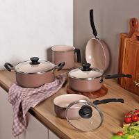 Jogo de Panelas Tramontina Évora 5 Peças Revestimento Cerâmico Tampas de Vidro Capuccino - 8