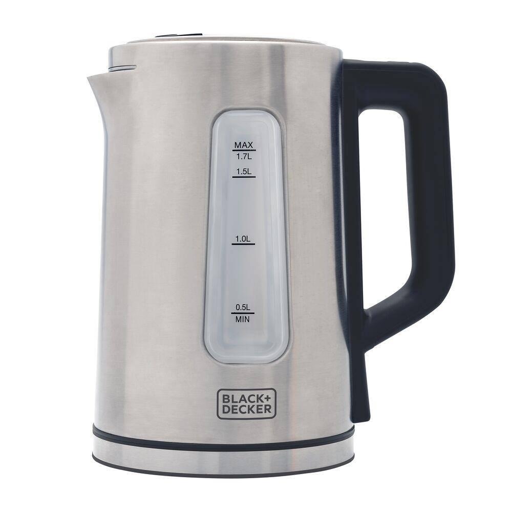 Chaleira Elétrica Black+Decker KEPG Gourmand Gris 1,7L Seletor de Temperatura LED Azul Inox - 1