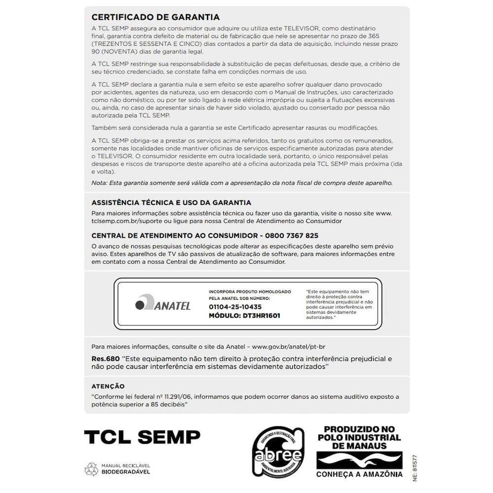 Smart TV 43” FHD Semp S42 LED Dolby Audio Google TV - 5