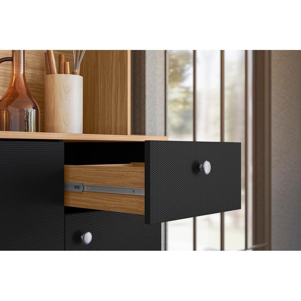 Cozinha Compacta Kits Paraná Style 6 Portas 1 Gaveta Ripado Freijó Puxador Inox Pés Reguláveis - 6