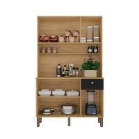 Cozinha Compacta Kits Paraná Style 6 Portas 1 Gaveta Ripado Freijó Puxador Inox Pés Reguláveis - 3