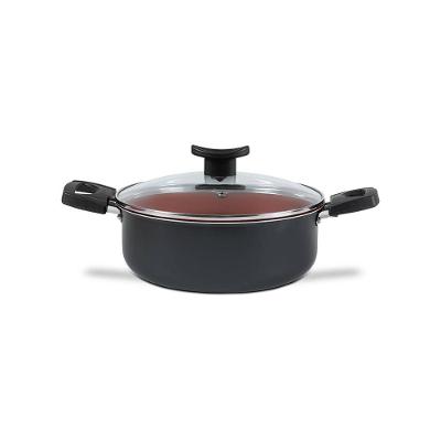 Caçarola Brinox Topázio 22cm 3,45L Antiaderente Pro-Flon Tampa Vidro Cinza Range