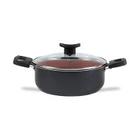 Caçarola Brinox Topázio 22cm 3,45L Antiaderente Pro-Flon Tampa Vidro Cinza Range - 2