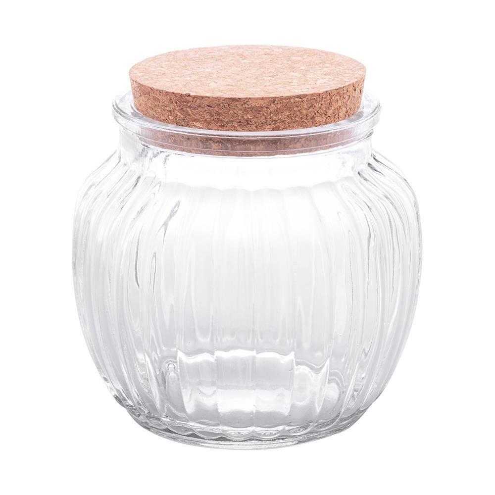 Pote de Vidro Lyor 600ml com Tampa de Rolha Classic Canelado Design Sofisticado - 2