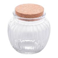 Pote de Vidro Lyor 600ml com Tampa de Rolha Classic Canelado Design Sofisticado - 1