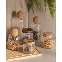 Pote de Vidro Lyor 600ml com Tampa de Rolha Classic Canelado Design Sofisticado - 6