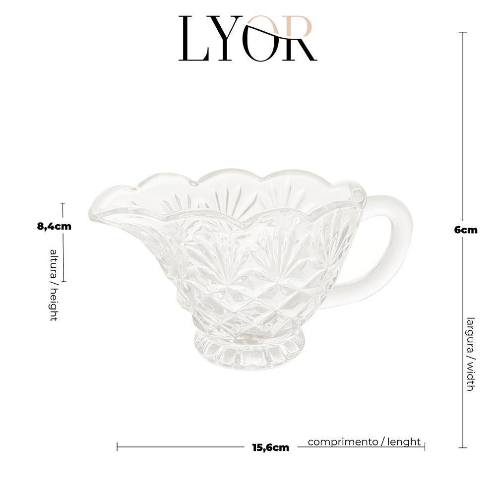 Molheira de Cristal Lyor Dublin 140ml Incolor com Design Elegante e Acabamento Refinado - 8