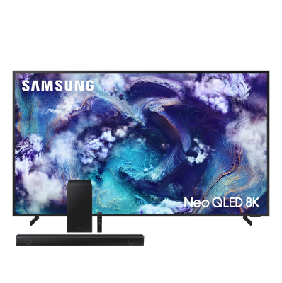 Conjunto Smart TV 65" 8K Samsung Neo QLED QN65QN900FGXZD 120Hz + Soundbar HW-Q600C 360W Dolby Atmos