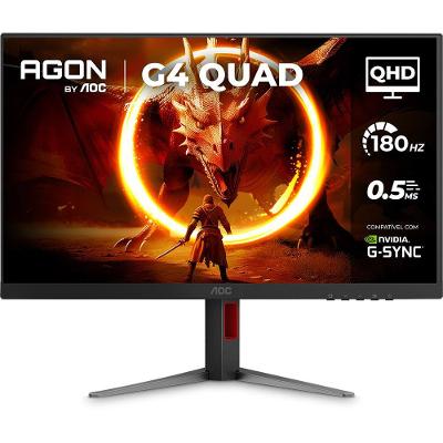 Monitor Gamer 27" AOC AGON G4 Quad 27 Q27G4F/57 180Hz 0,5ms IPS G-SYNC Preto e Cinza