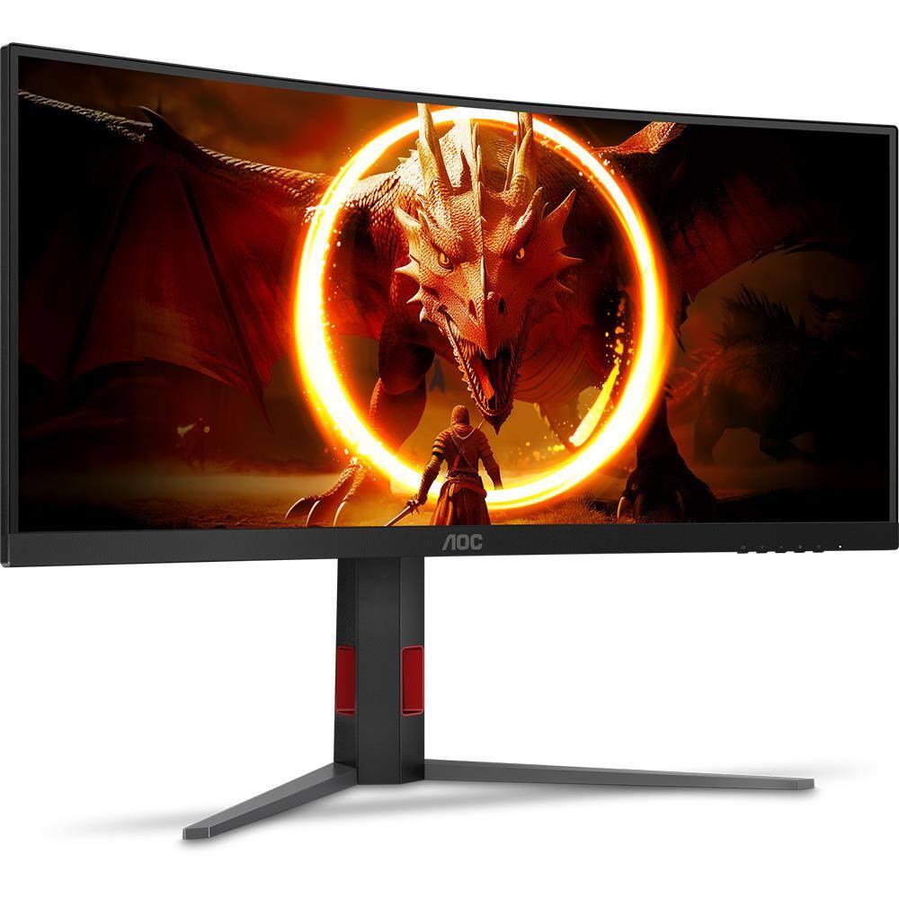 Monitor Gamer Curvo 34" LED AOC AGON U34G4C/57 Ultrawide QHD 180Hz 0,5ms Preto e Cinza - 3
