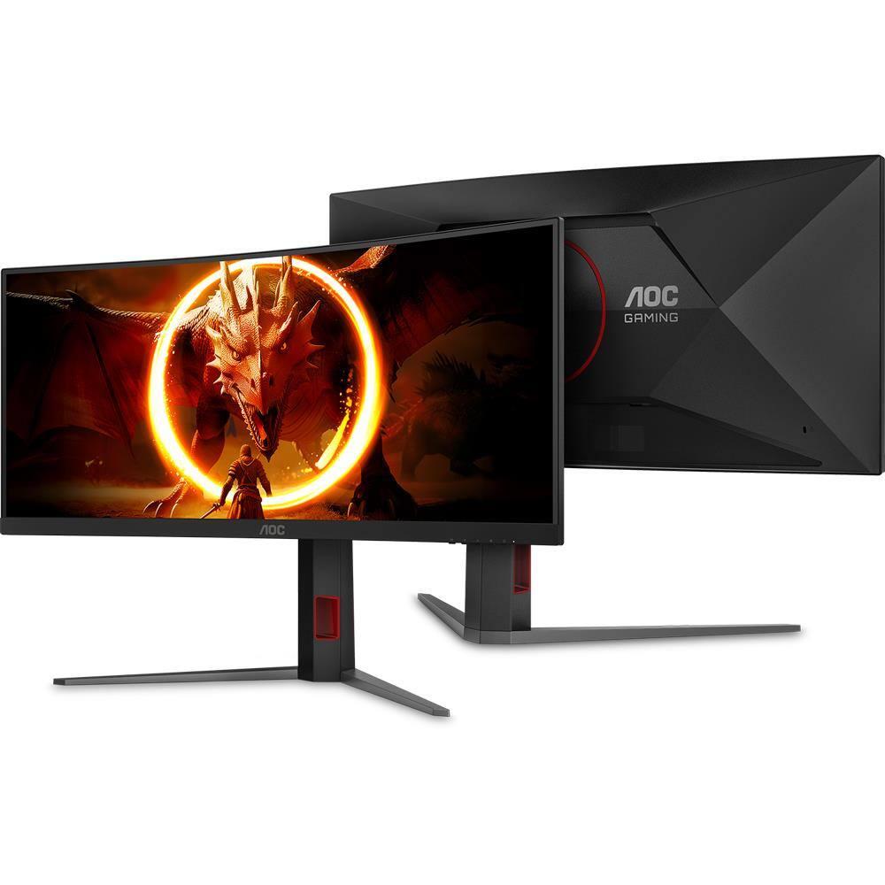 Monitor Gamer Curvo 34" LED AOC AGON U34G4C/57 Ultrawide QHD 180Hz 0,5ms Preto e Cinza - 5