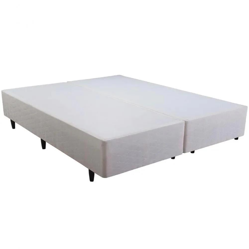 Cama Box Casal King Size Herval Sense Colchão Molas Ensacadas Pillow Top Base Box Bipartida Bege - 3