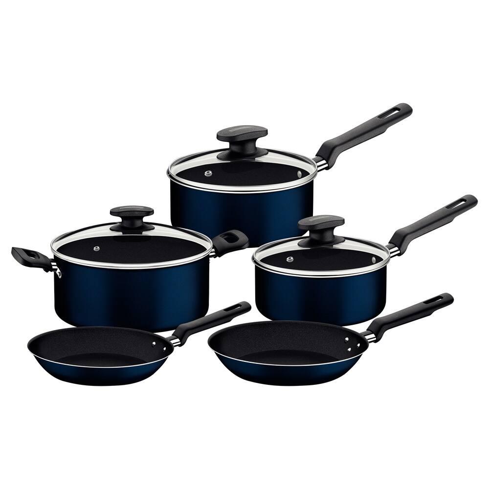 Conjunto de Panelas 5 Peças Tramontina Ravena Starflon Max Azul + Faqueiro 12 Peças Tramontina Leme Cinza - 2