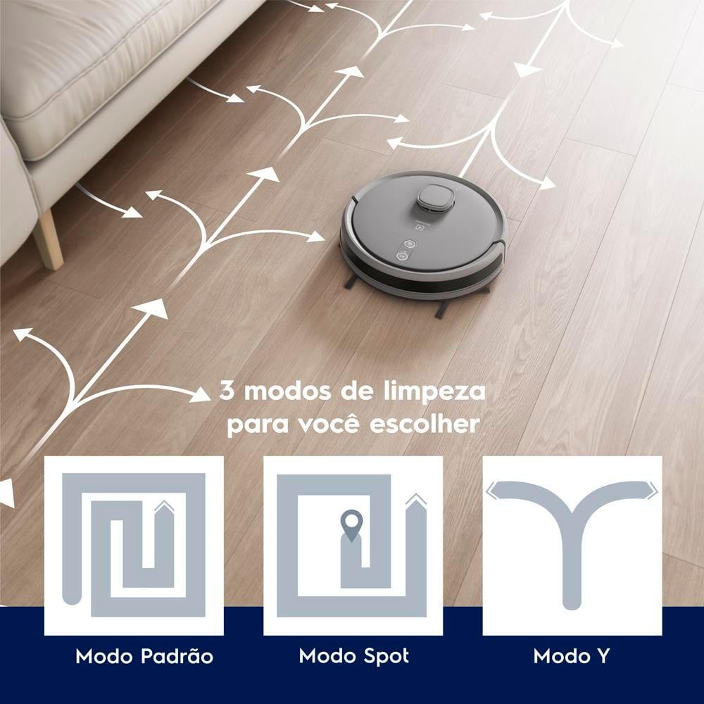 Aspirador Robô Electrolux Experience ERB80 Wi-Fi 150W Autonomia 1h40 Mapeamento Base Autolimpante Cinza - 9