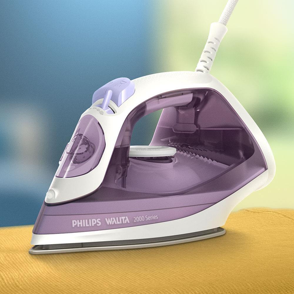 Ferro de Passar a Vapor Philips Walita Série 2000 DST2020 Base Cerâmica Reservatório 250ml Calc Clean Roxo - 9