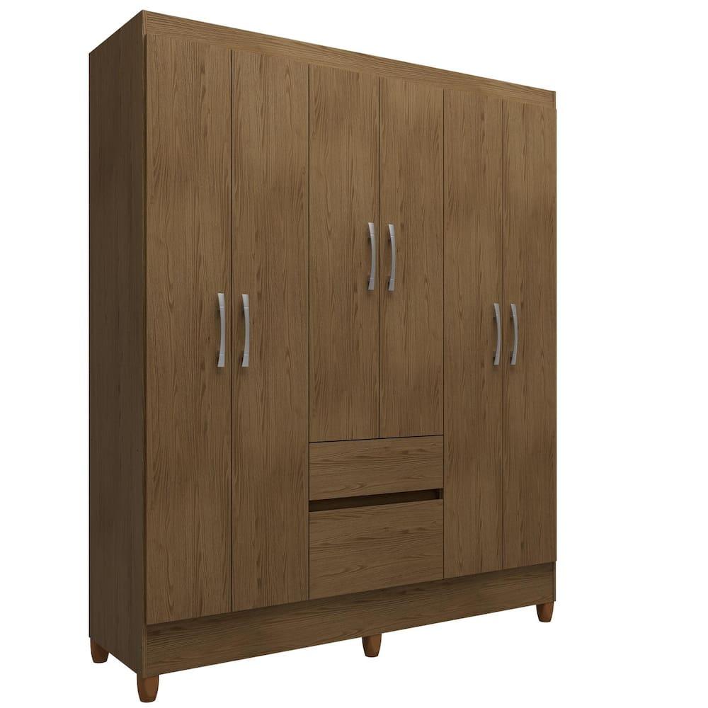 Guarda-Roupa Casal Bartira New Brusque 6 Portas 2 Gavetas Pintura UV - 4