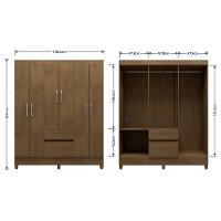 Guarda-Roupa Casal Bartira New Brusque 6 Portas 2 Gavetas Pintura UV - 6