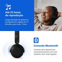 Fone de Ouvido Philips TAH2209BK/00 Headphone Bluetooth 25h Bateria Dobrável Preto - 11