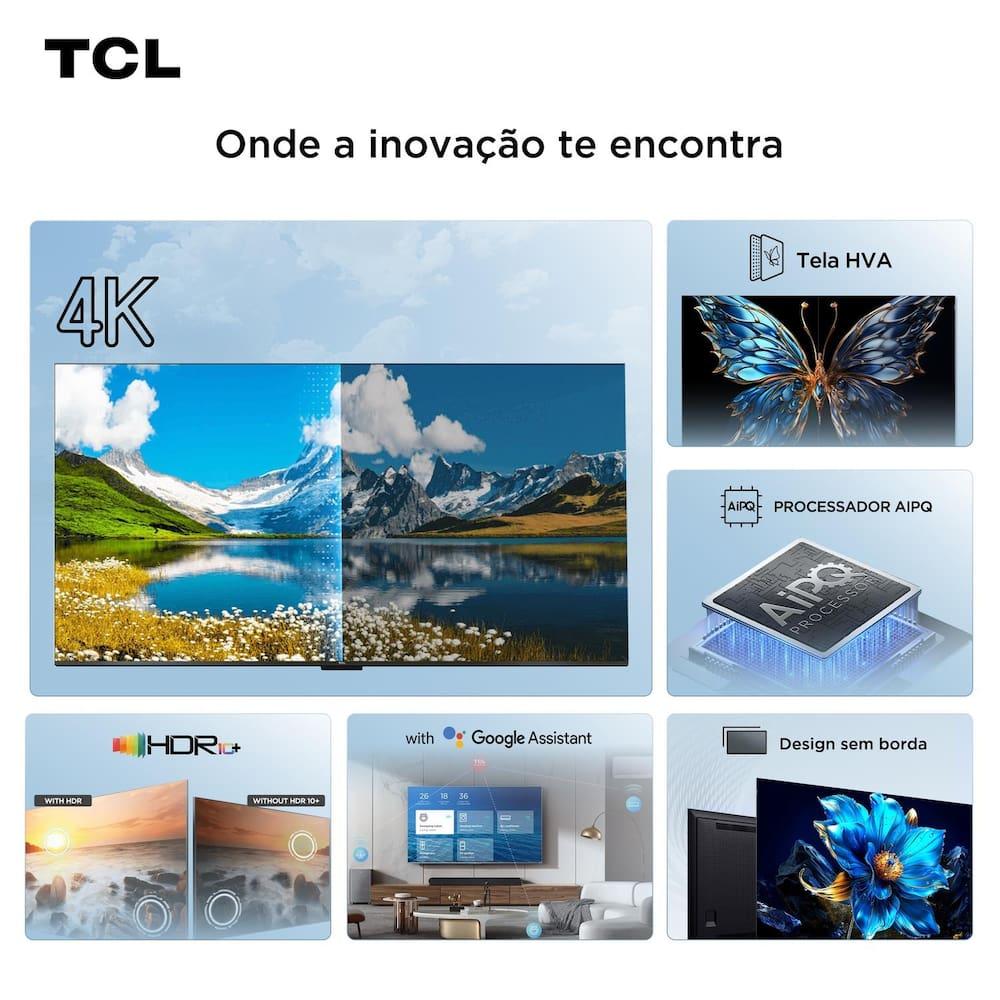 Smart TV 75" 4K TCL 75P6K Google TV HDR10+ Processador AiPQ - 5