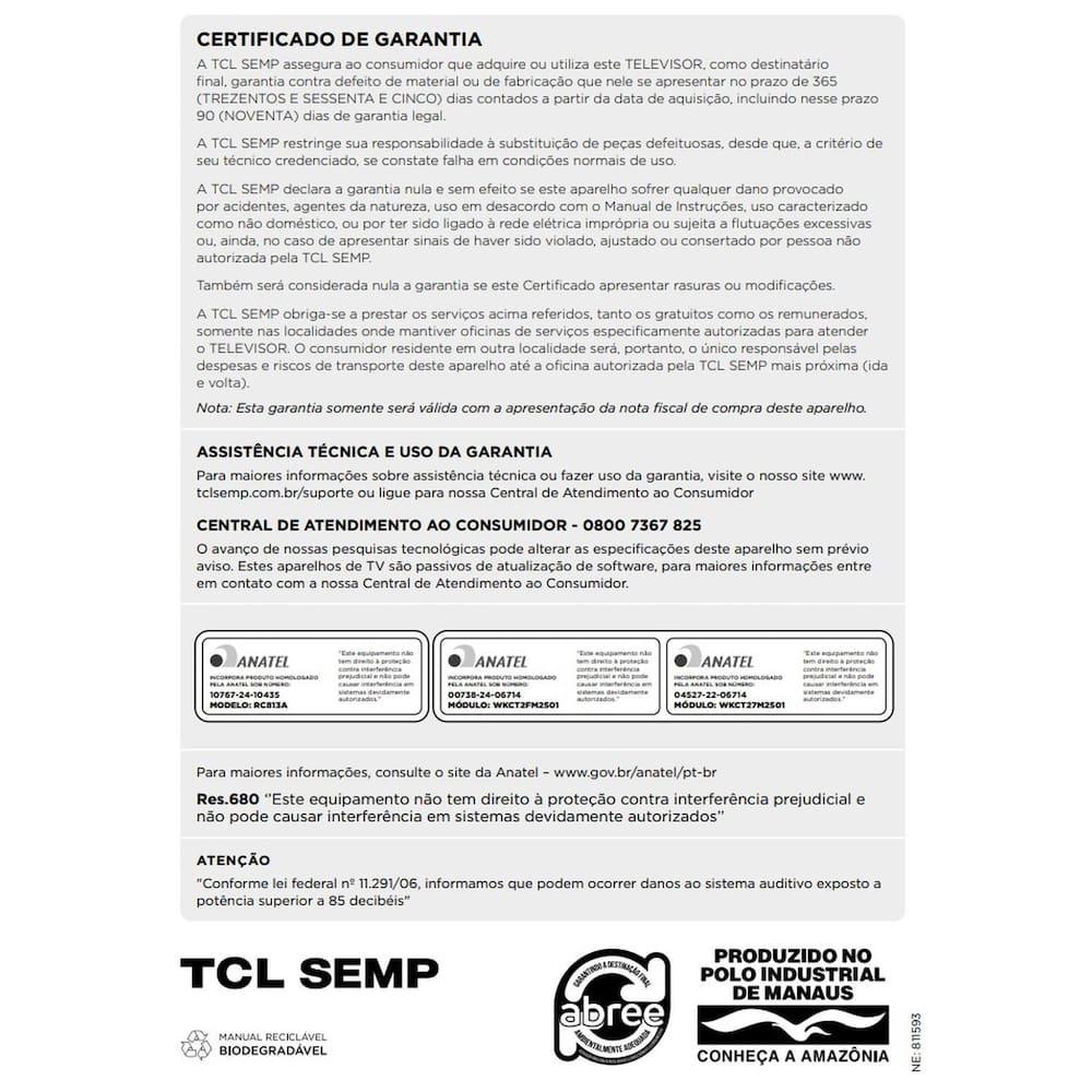 Smart TV 75" 4K TCL 75P6K Google TV HDR10+ Processador AiPQ - 7