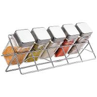 Porta Condimentos com Suporte Euro VDR0429 com 5 Peças - Transparente - 2