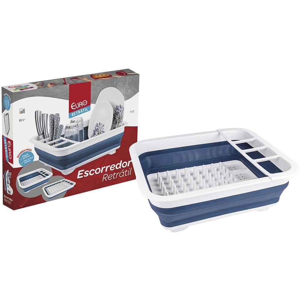 Escorredor de Pratos Retrátil Euro - Azul - 5