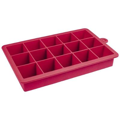 Forma de Gelo Euro Em Silicone 18,5x12 cm - Vermelha