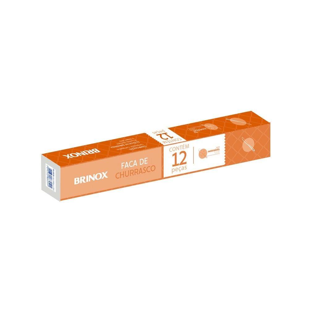 Conjunto de Facas de Churrasco Brinox Turim Aço Inox 12 Peças Aço Inox Polido com Friso - 1