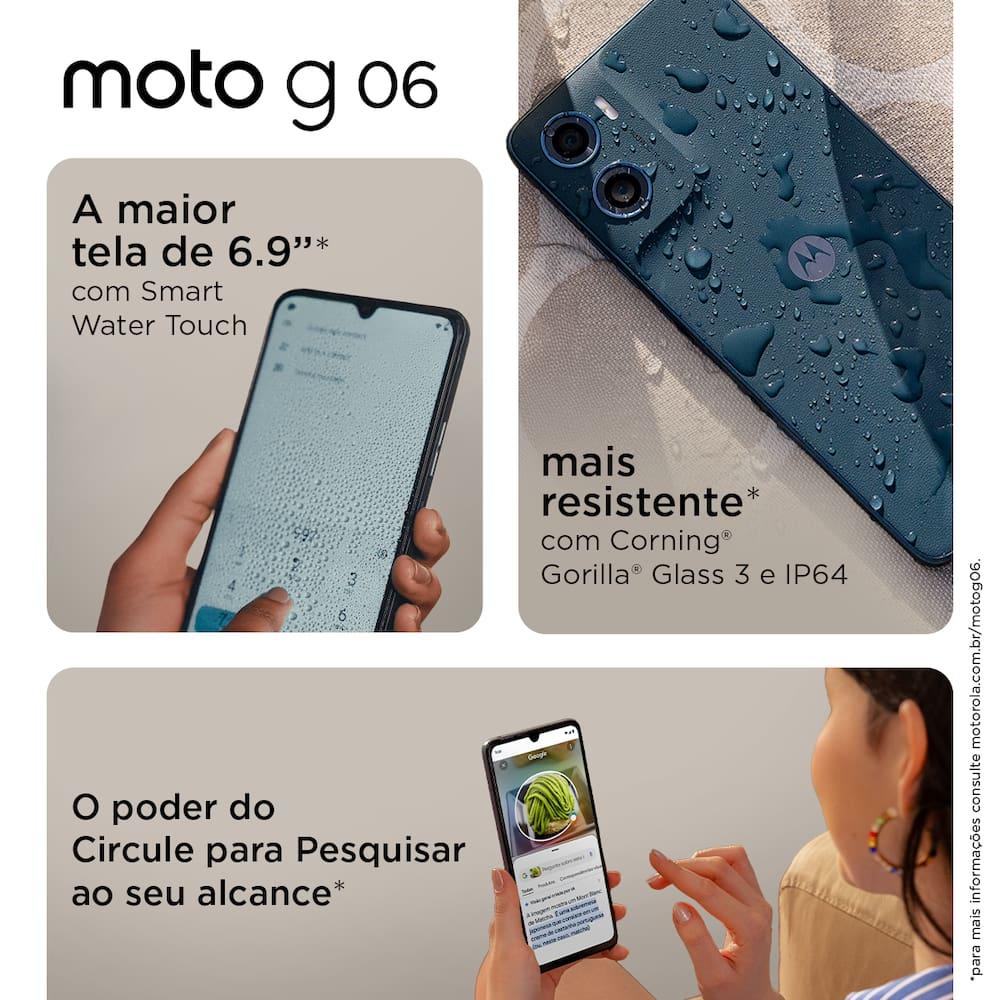 Smartphone Motorola Moto g06 4G Tela 6,9” 256GB Câmera 50MP Bege - 7
