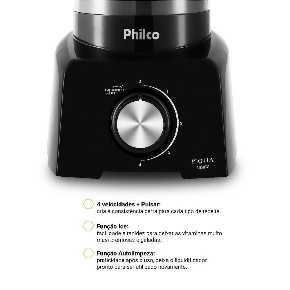 Liquidificador Philco PLQ11A 1050W 2,7L 4 Velocidades Função Tritura Gelo Preto - 8