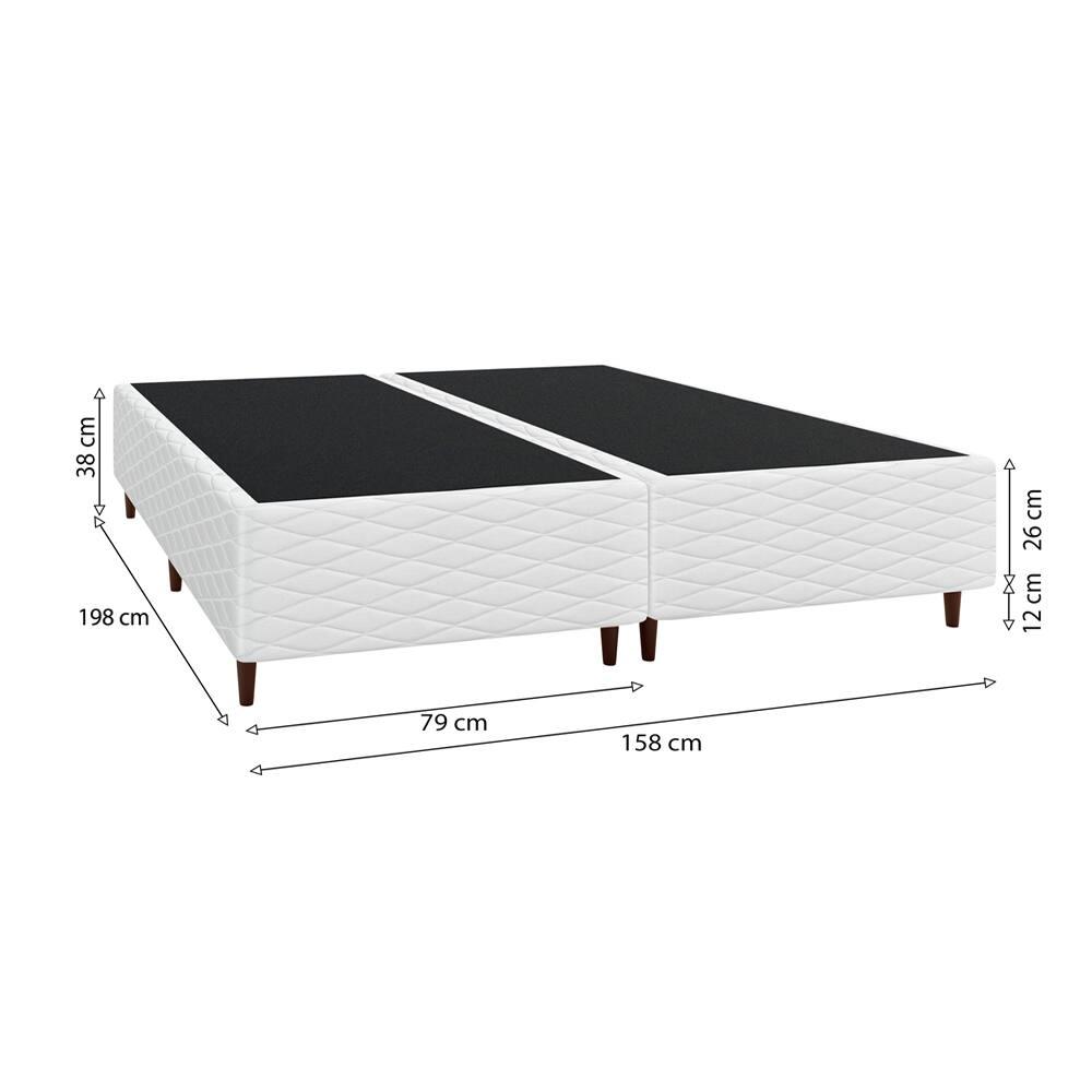 Base Box Queen Size Umaflex New Itália 38x158x198cm Bipartida Matelassê Branco - 4