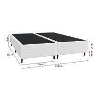 Base Box Queen Size Umaflex New Itália 38x158x198cm Bipartida Matelassê Branco - 4