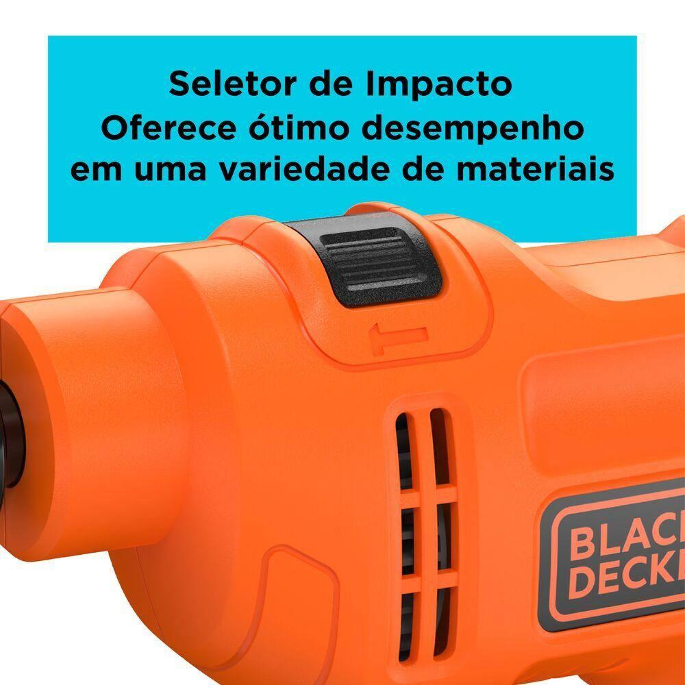 Furadeira de Impacto Black+Decker BED713650 1/2” 650W Empunhadura Ergonômica Gatilho Anatômico Laranja e Preta - 5